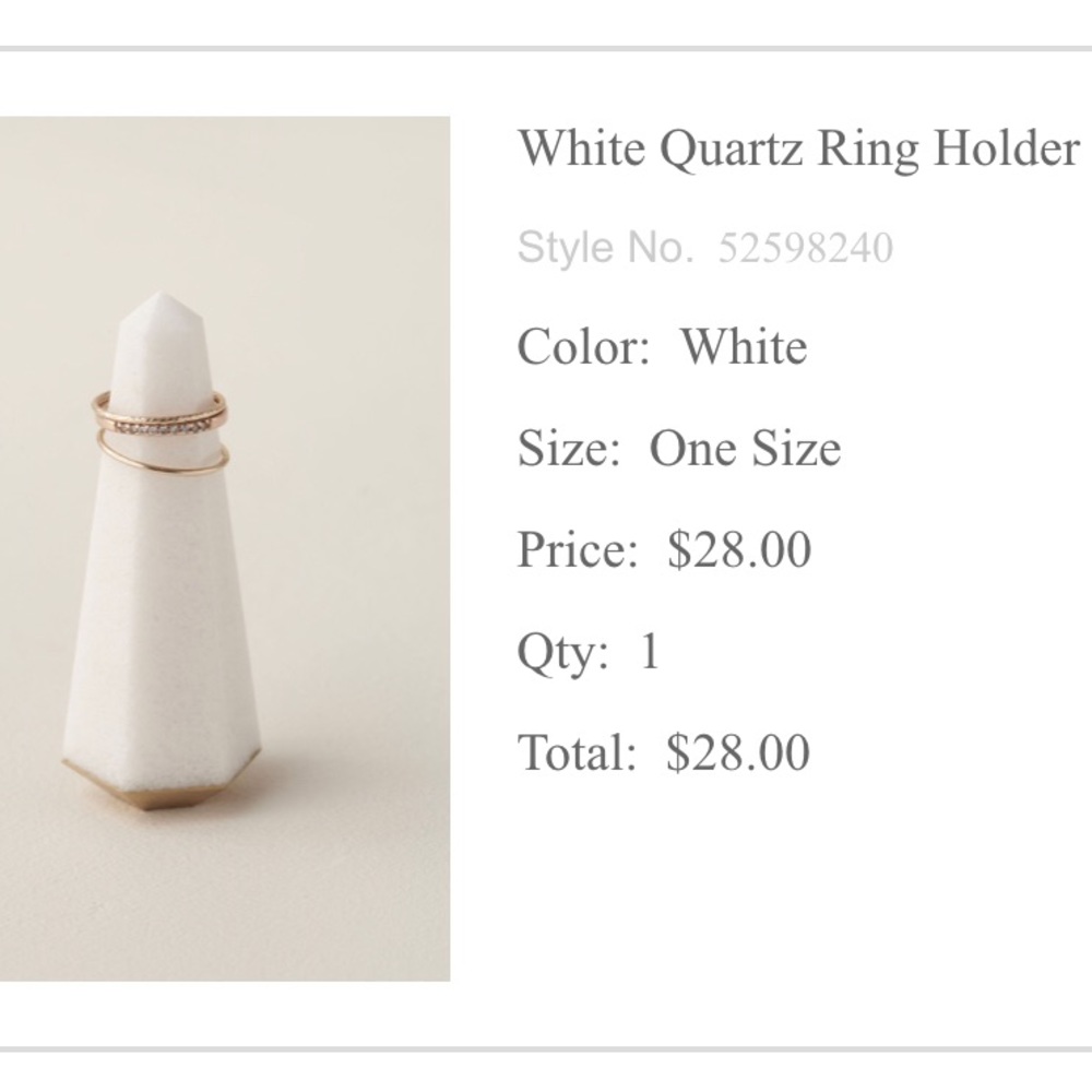 BHLDN White Quartz Ring Holder
